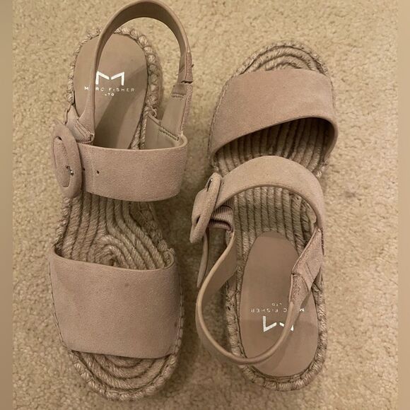 EUC Marc Fisher Rex Platform Espadrille Wedge Sandal - Picture 3 of 11